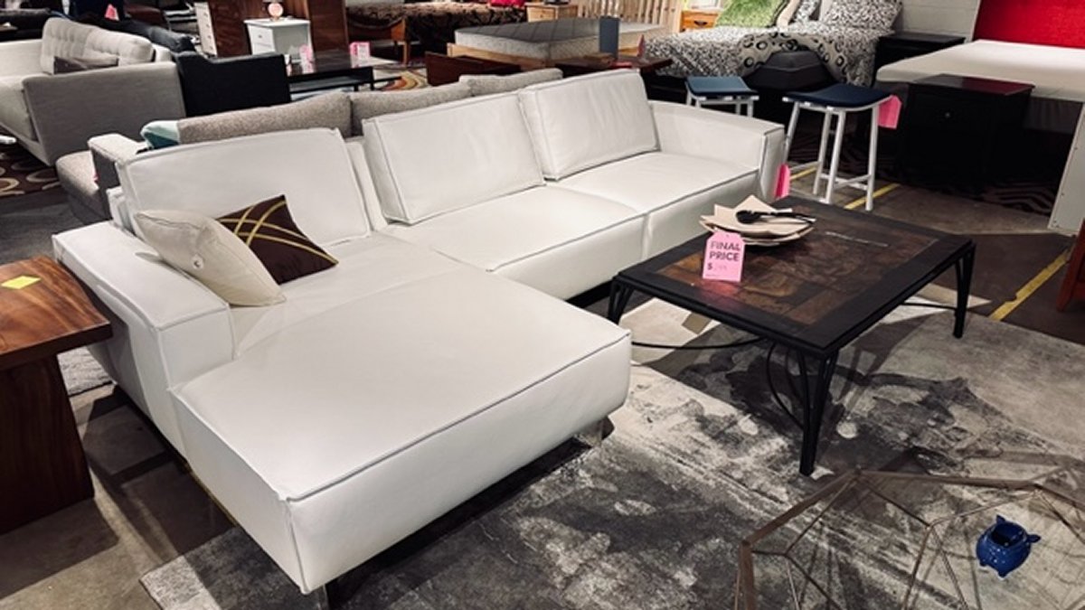 Planum Furniture Termoli Sectional $3999 in Orievetto Italian Leather.