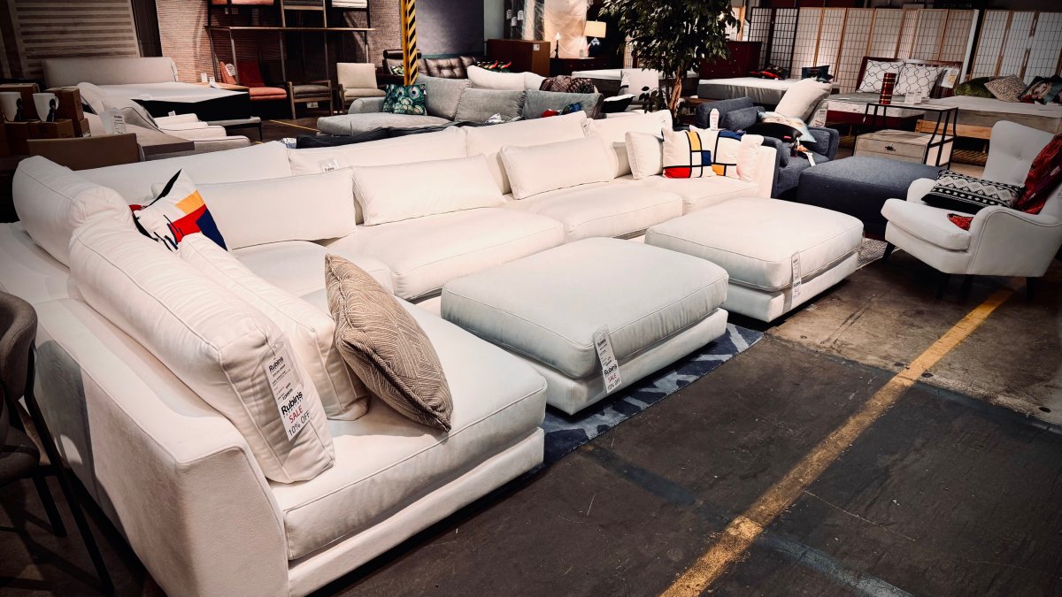 Troels Denmark Poetic Sectional with Two Ottomans $5999 
