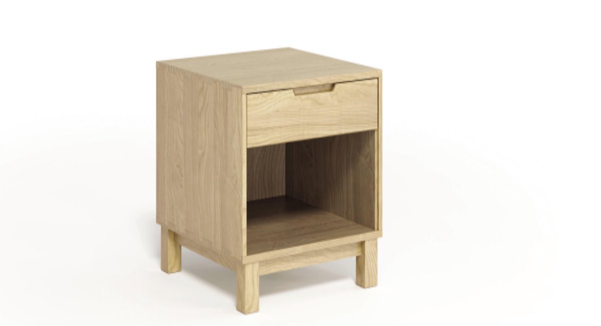Oslo 1 Drawer Enclosed Shelf Nightstand