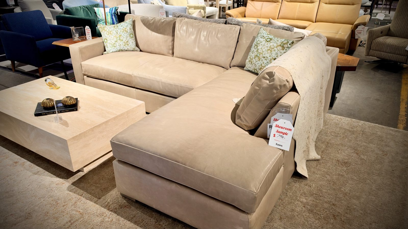Younger Winter Sectional In Buttersoft Leather