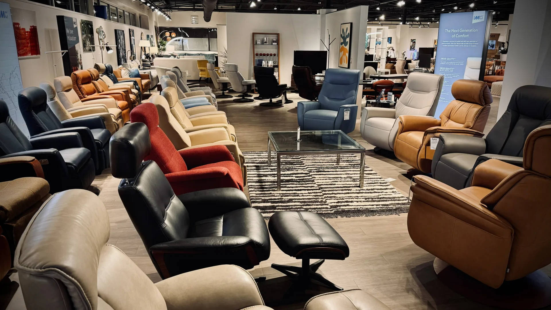Rows of IMG Comfort Recliners