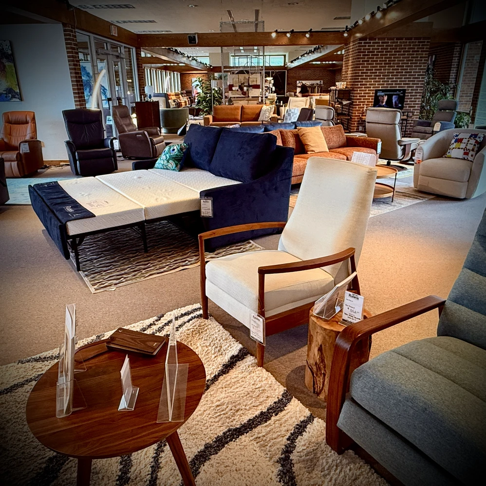 Curated living space at Rubin's West Side showroom